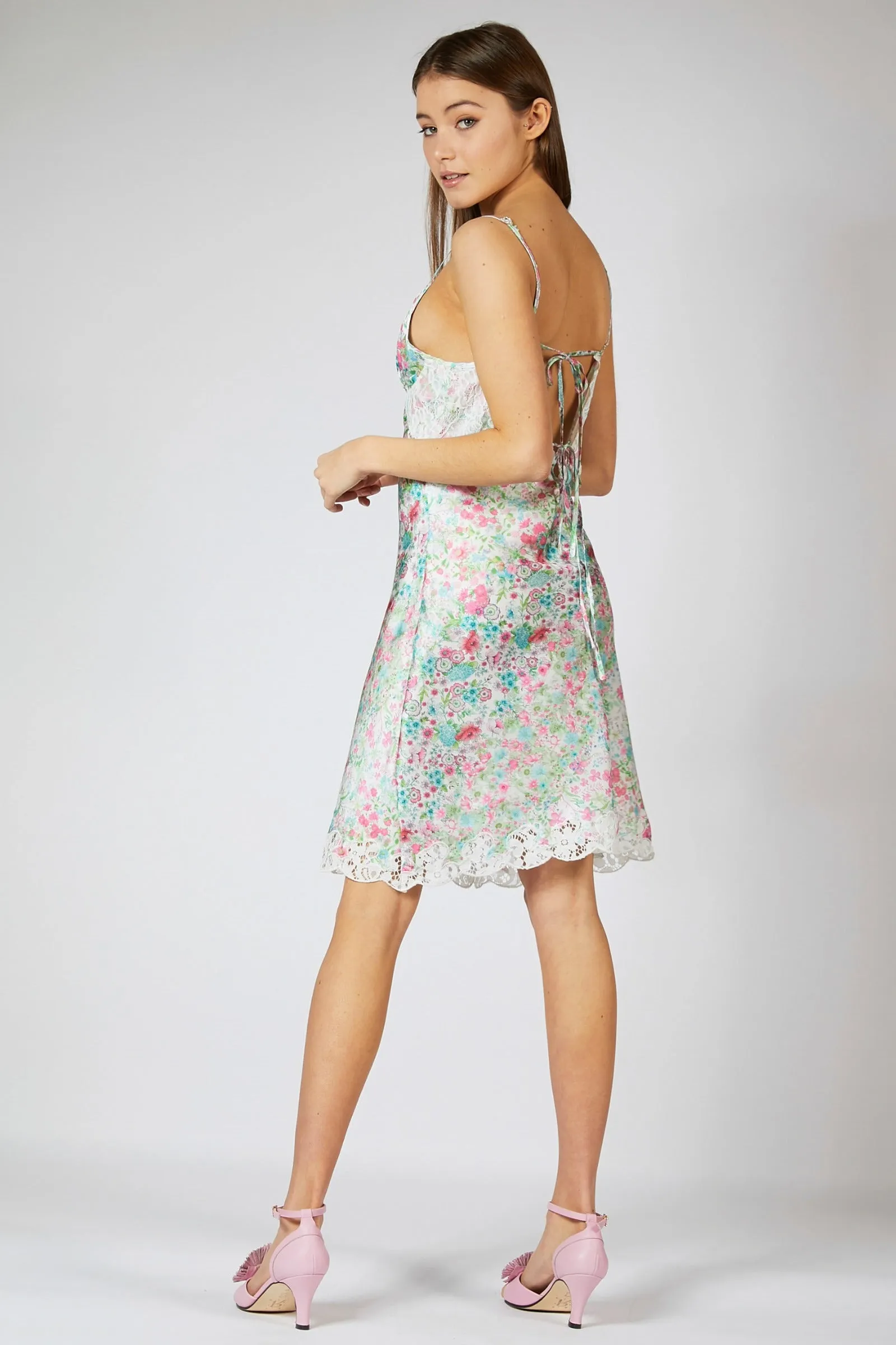 Floral Satin Slip Dress