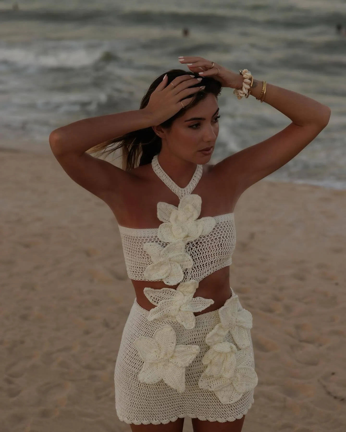 Flower Hollow Vacation Style Dress