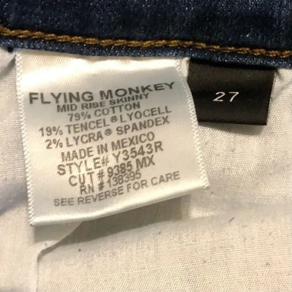 Flying Monkey Medium Wash Mid Rise Skinny Jeans