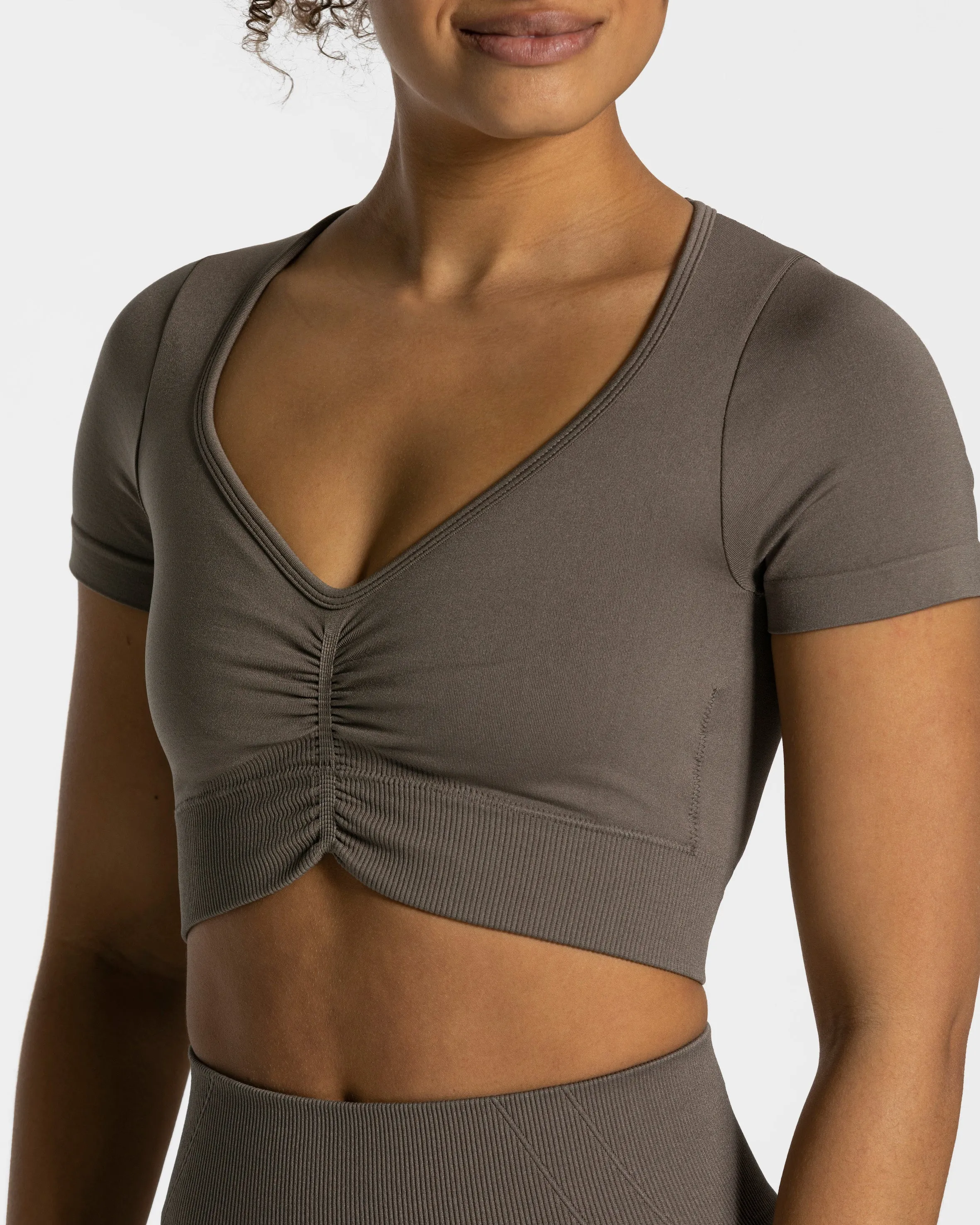 Focus Crop Top "Taupe"