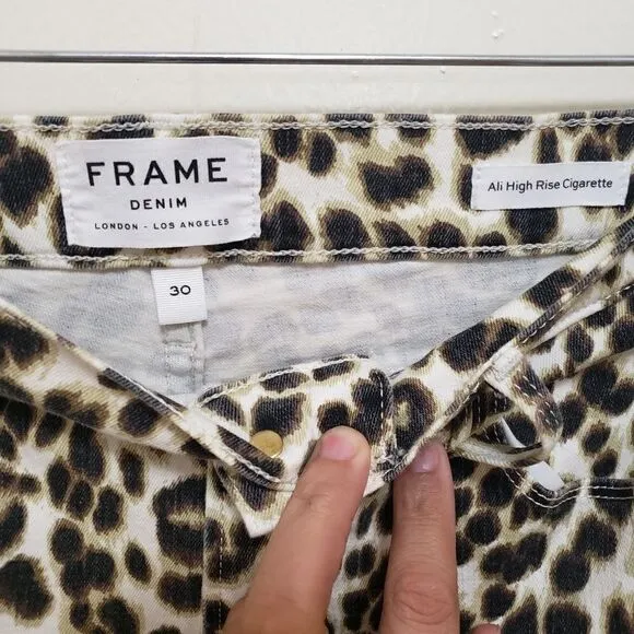 FRAME Denim  Animal Print Skinny Jeans High Rise sz 30