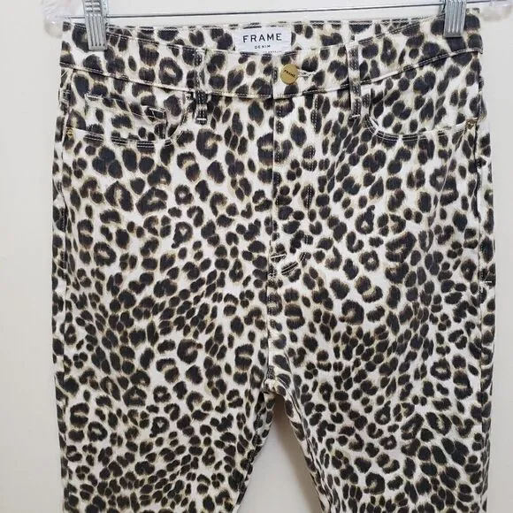 FRAME Denim  Animal Print Skinny Jeans High Rise sz 30