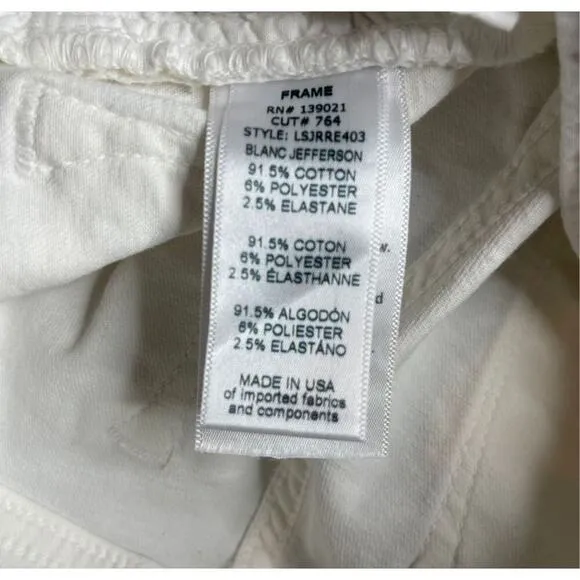 Frame Denim Le Skinny De Jeanne Ripped Jeans In Blanc Jefferson Size 27
