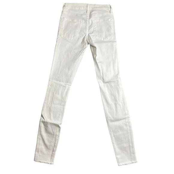 Frame Denim Le Skinny De Jeanne Ripped Jeans In Blanc Jefferson Size 27