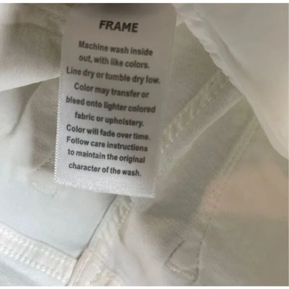 Frame Denim Le Skinny De Jeanne Ripped Jeans In Blanc Jefferson Size 27