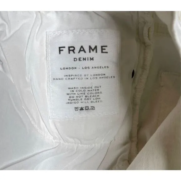 Frame Denim Le Skinny De Jeanne Ripped Jeans In Blanc Jefferson Size 27