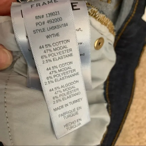 FRAME Le High Skinny Jeans Split Hem Wythe Wash