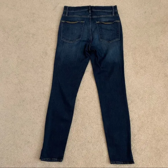 FRAME Le High Skinny Jeans Split Hem Wythe Wash