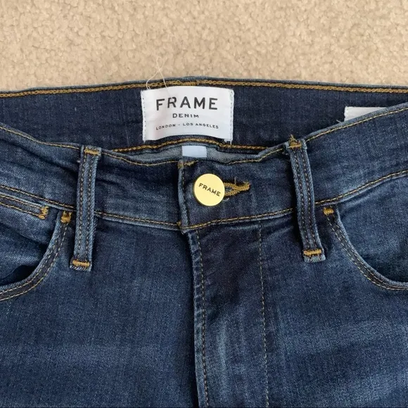 FRAME Le High Skinny Jeans Split Hem Wythe Wash