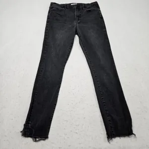 Frame Le High Skinny Jeans Sz 30 Black Denim Minimalist Moto Biker Recycled