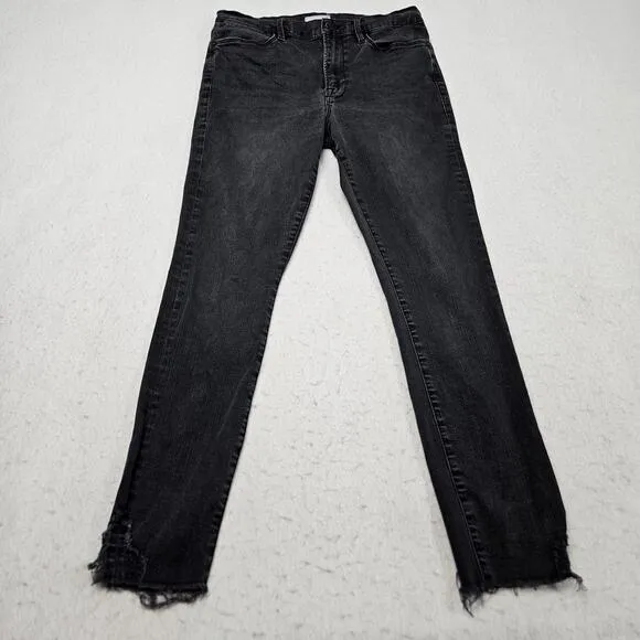 Frame Le High Skinny Jeans Sz 30 Black Denim Minimalist Moto Biker Recycled