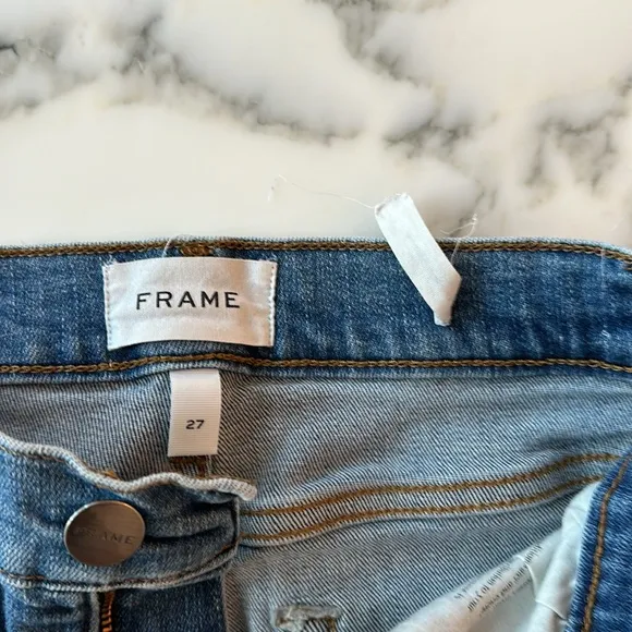 Frame Le High Skinny Ripped Jeans
