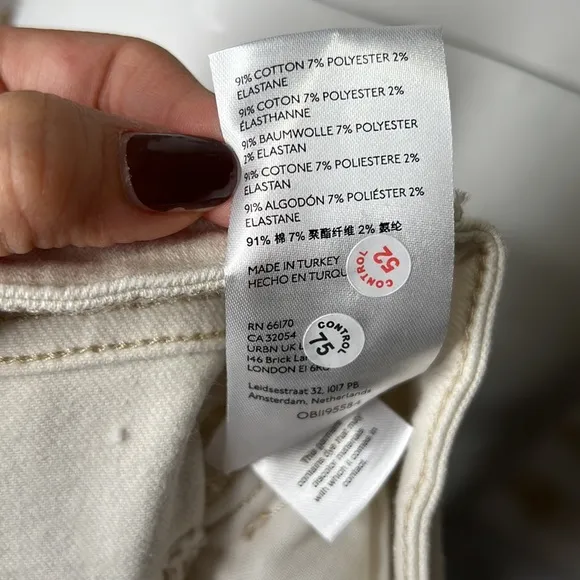 Free People We The Free Sabrina Super Skinny Halo White size 32