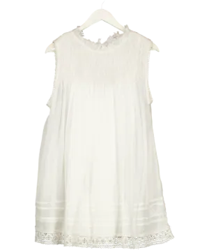 Free People White Smock Mini Dress UK S