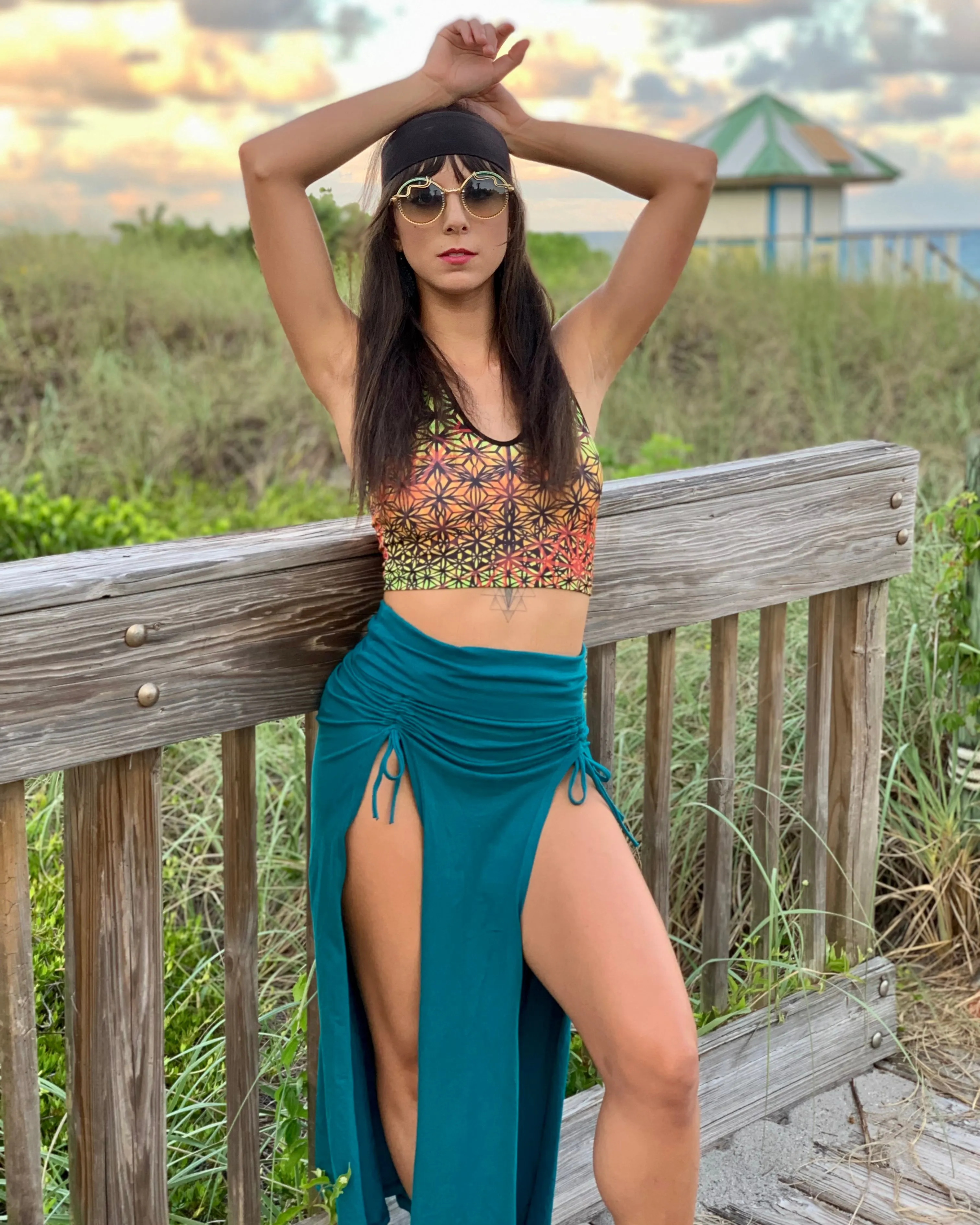 Fuego Fractals Crop Top