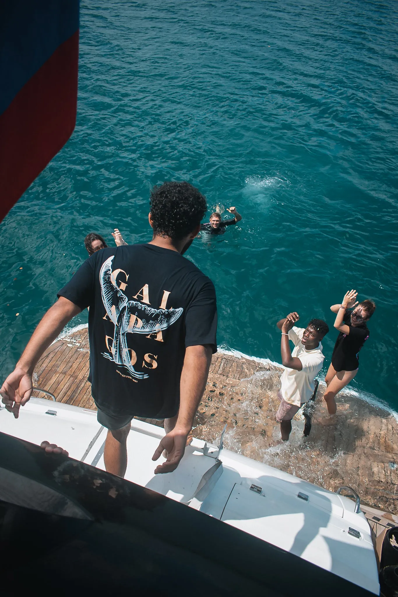 Galapagos Islands Whale Tale Blue T-shirt