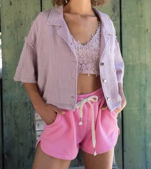 Gauze Crop Top