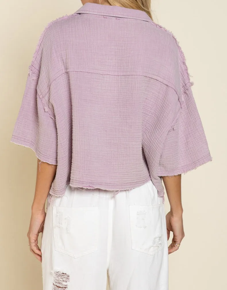 Gauze Crop Top
