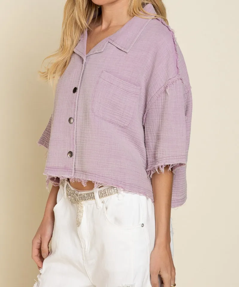 Gauze Crop Top
