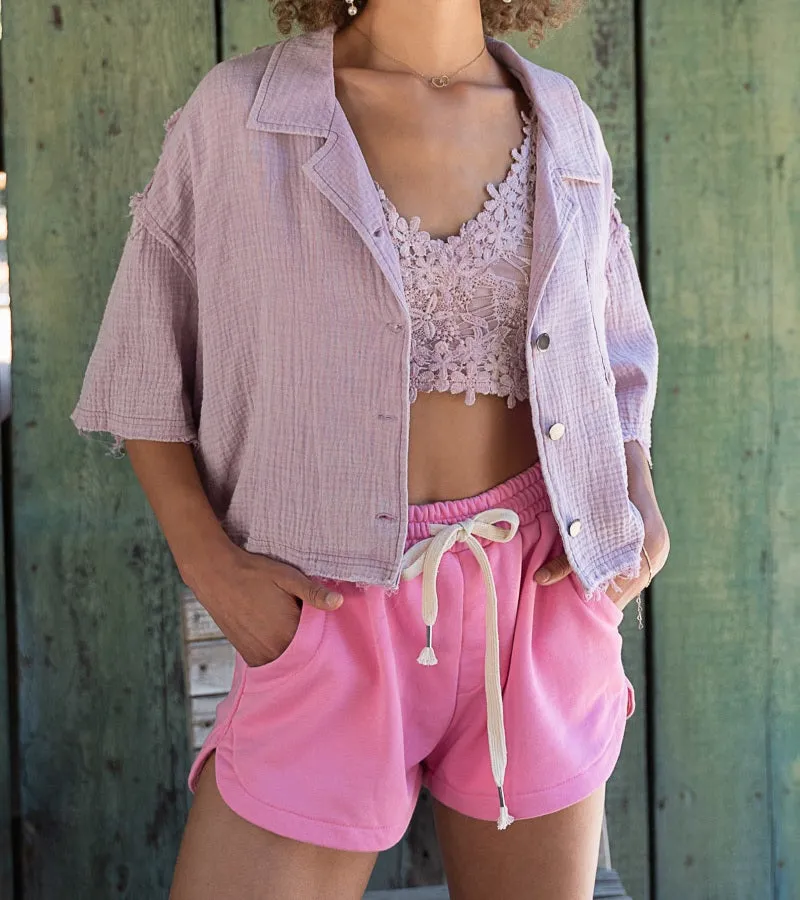 Gauze Crop Top