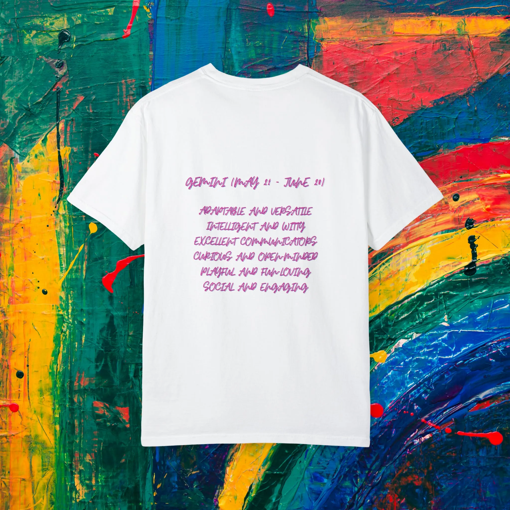 Gemini Watercolor Unisex Garment-Dyed T-shirt