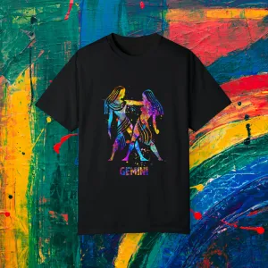 Gemini Watercolor Unisex Garment-Dyed T-shirt