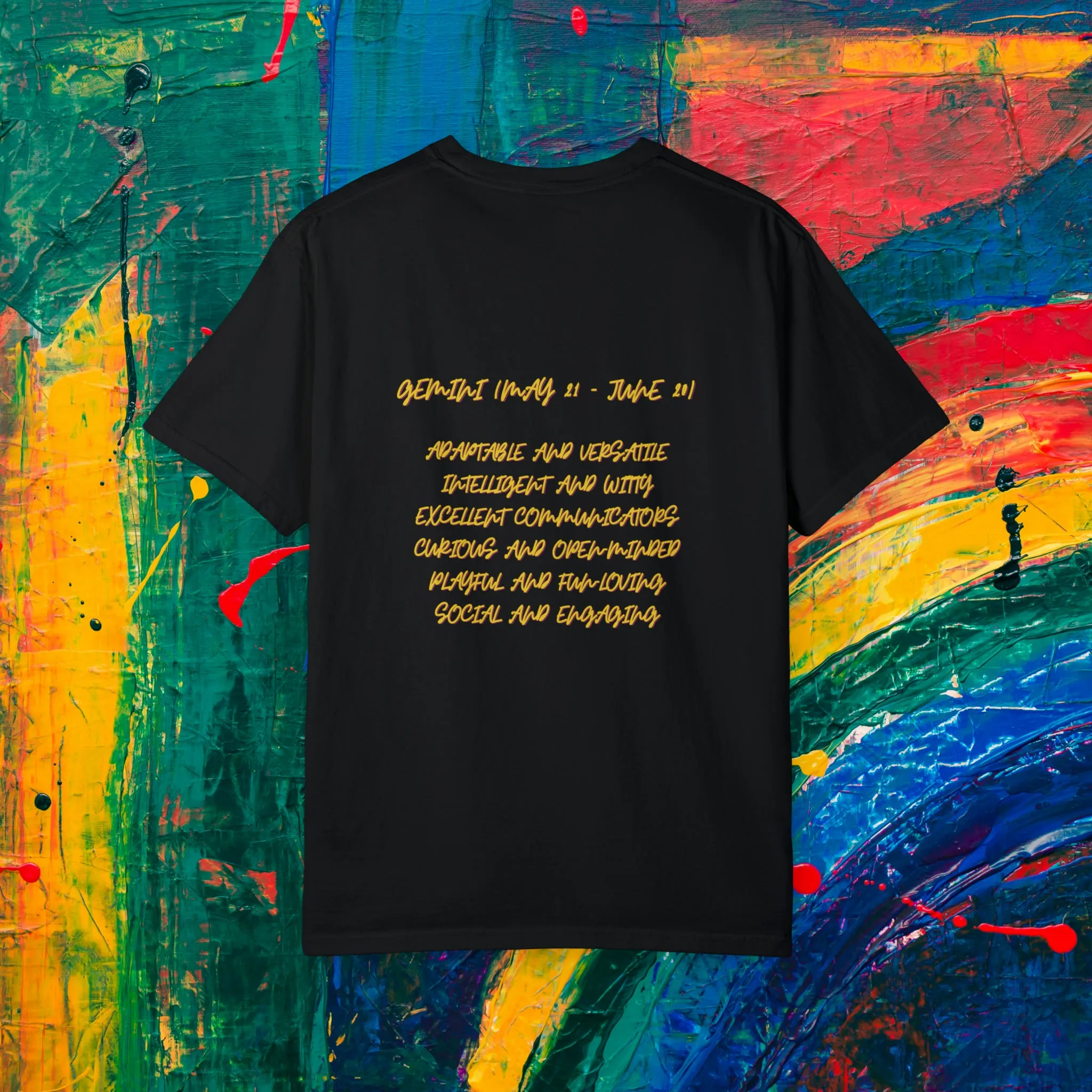 Gemini Watercolor Unisex Garment-Dyed T-shirt