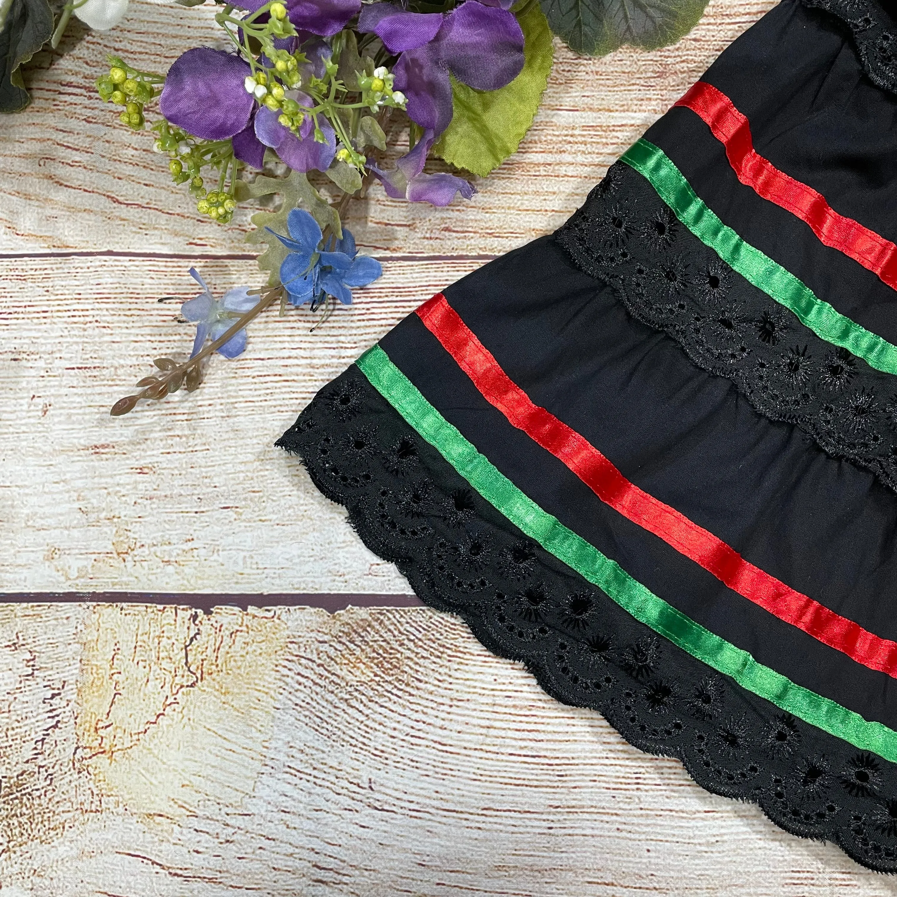 Girl's Black Traditional Mexican Cinco De Mayo Fiesta Dress 2-14