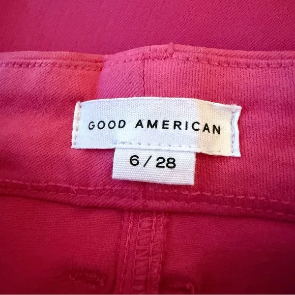Good American Good Legs Coated Ankle Skinny Stretch Jeans Sz 6/28 NWT Hot Pink