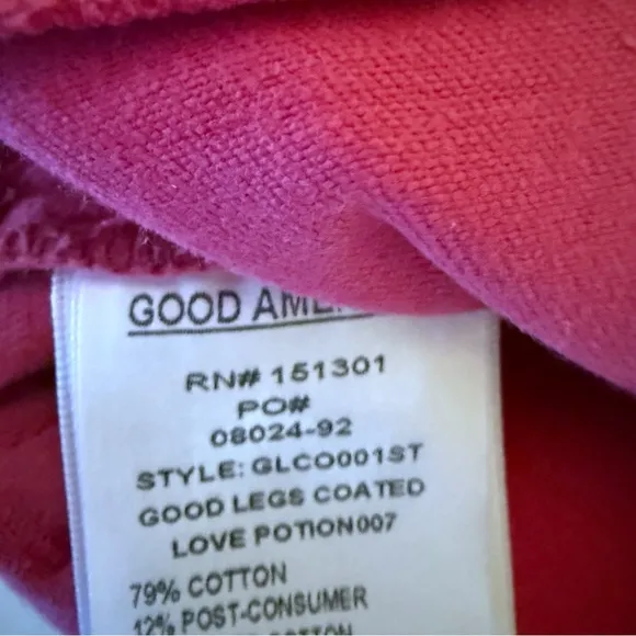 Good American Good Legs Coated Ankle Skinny Stretch Jeans Sz 6/28 NWT Hot Pink
