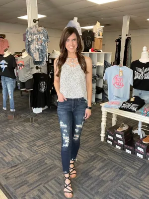 Good For You Judy Blue Distressed Skinny Jeans