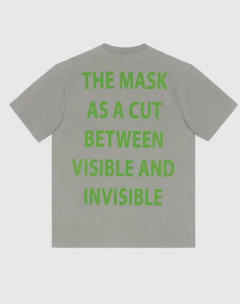 Gucci Oversized Jersey Mask Printed Cotton T-Shirt in Gray