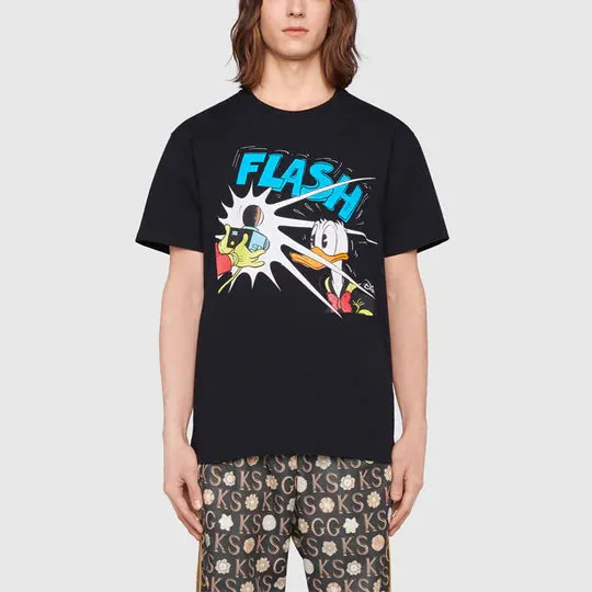 Gucci x Disney Oversized Donald Duck Cotton Black T-Shirt