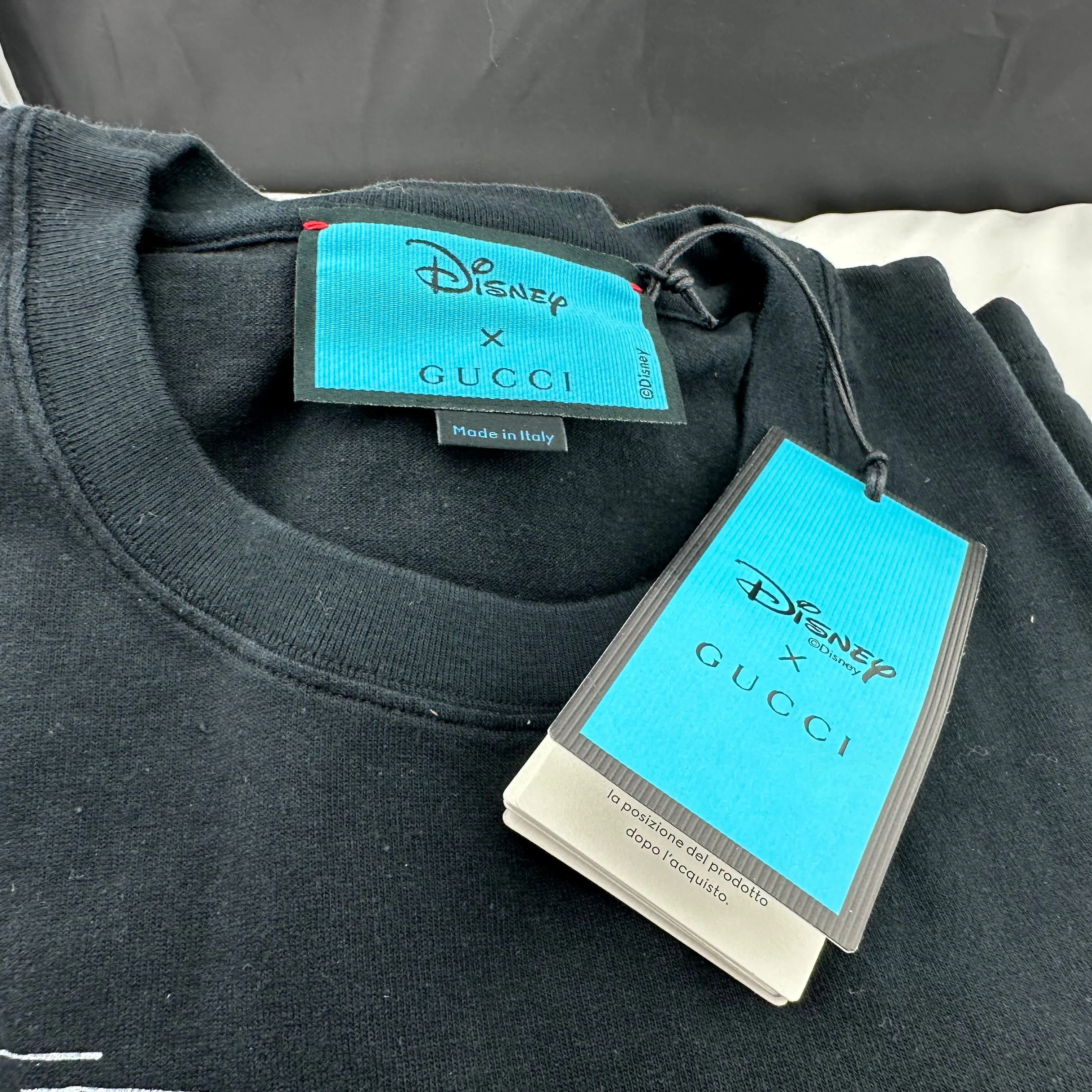 Gucci x Disney Oversized Donald Duck Cotton Black T-Shirt
