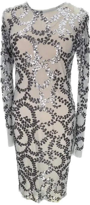 Gunmetal Embroidery Dress