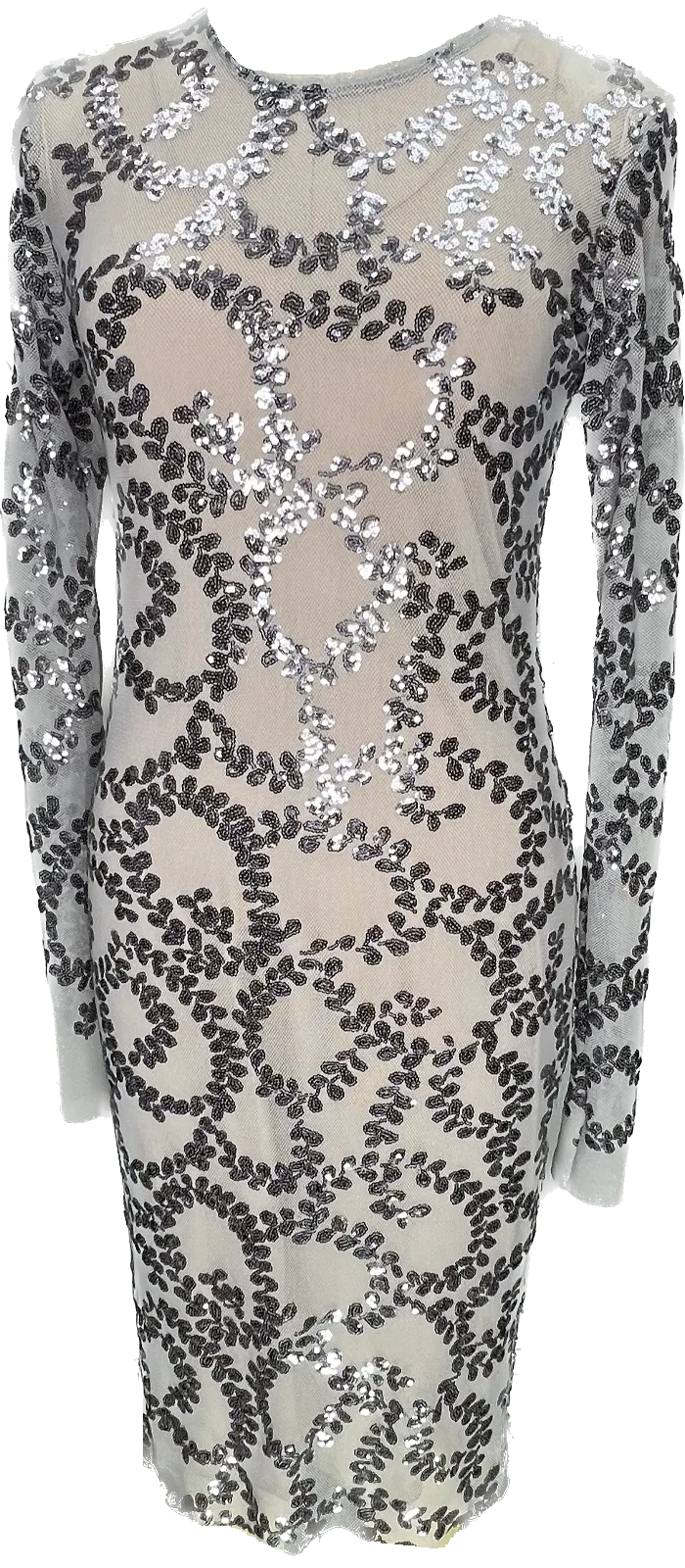 Gunmetal Embroidery Dress