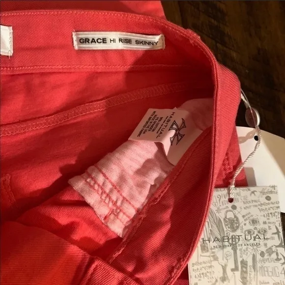 Habitual Vivid Pink Grace High Rise Skinny Jeans size 25