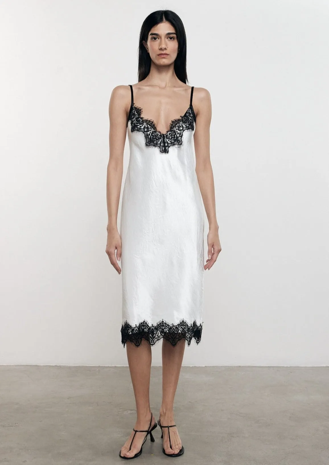Hammered Satin Slip Dress