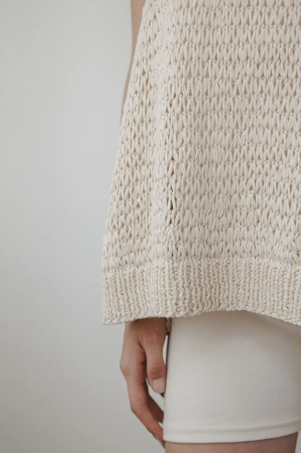 Hand Knit Tank | Bone