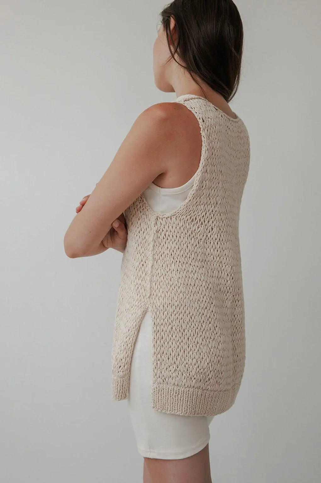 Hand Knit Tank | Bone