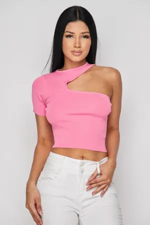 Hearts One Shoulder Top-HOEA6946