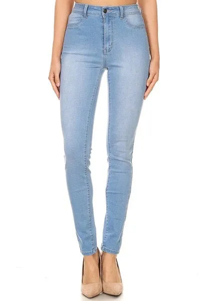 High Waist Light Skinny Jeans