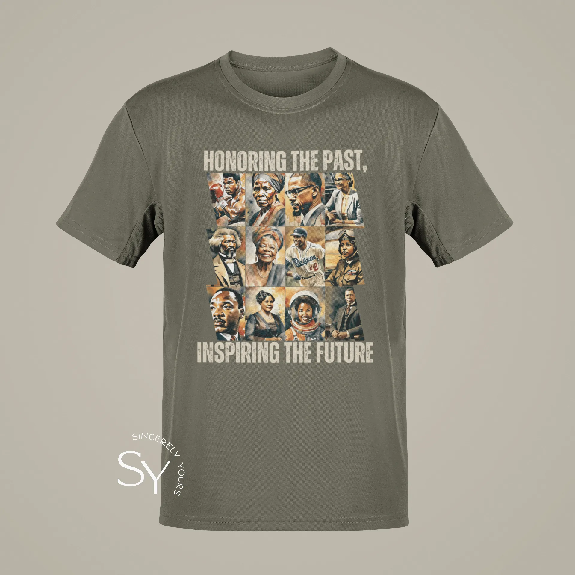 Honoring the past, inspiring the future T-shirt (color)