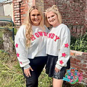 Howdy White Sweat Crop Top