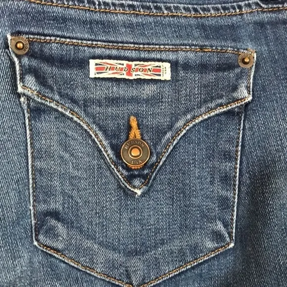Hudson Collin Skinny Flap Pocket Medium Wash Jeans size 28