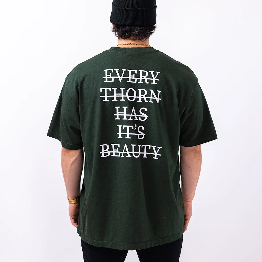 ⅂⅂IHԀՈ Heavyweight Rose Tee Green