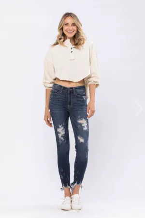 In A Mood Judy Blue Distressed Skinny Jeans