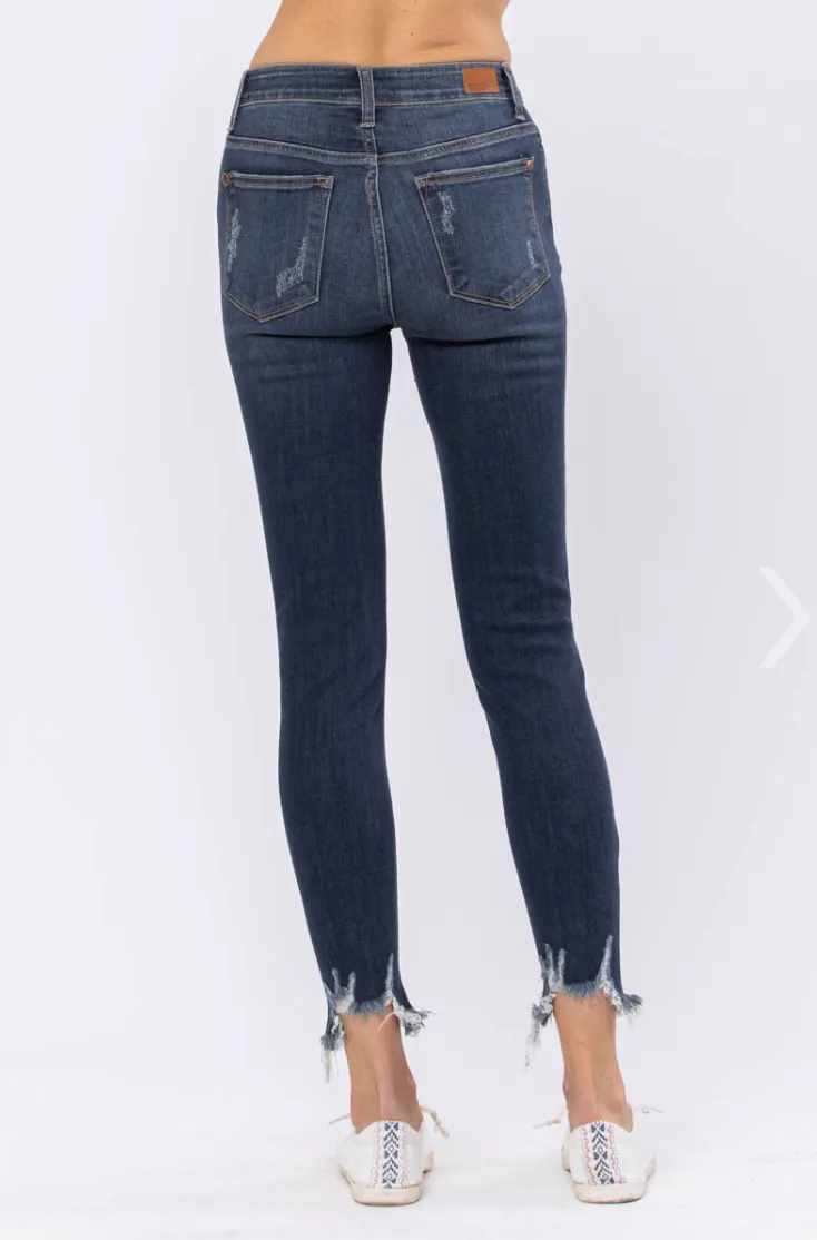 In A Mood Judy Blue Distressed Skinny Jeans