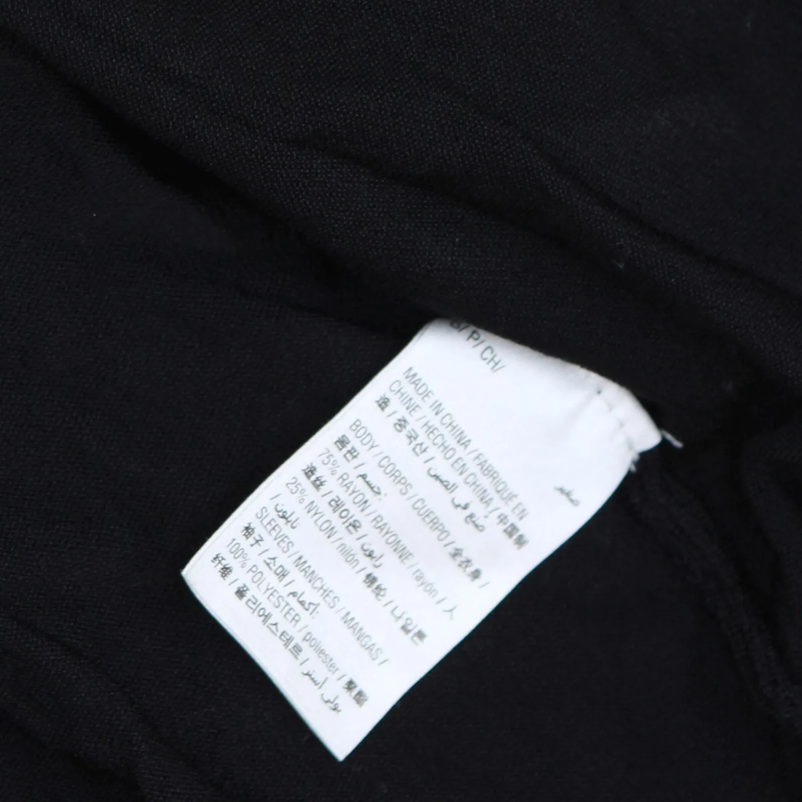 INC International Concepts Womens Mixed Media Stretch Long Sleeve Blouse Black S