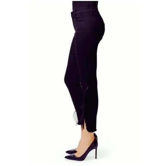 J Brand 835 Photo Ready Mid Rise Crop Skinny Evening Haze Jeans Organza Trim